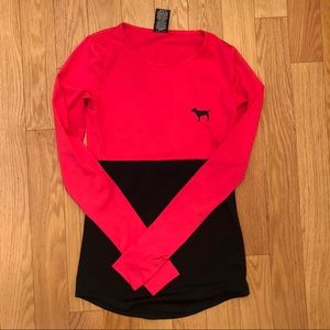 Pink long sleeve campus crew neck